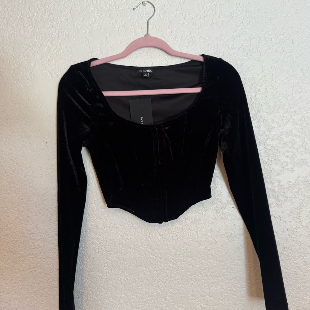 Velvet Long Sleeve Top